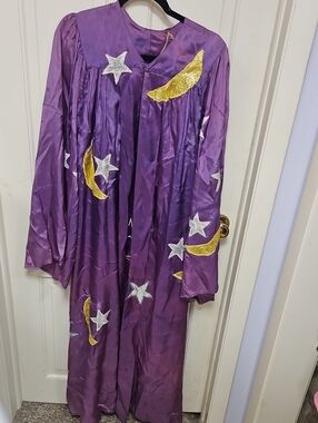 Handmade Ooak Wizard Robe with Gold Moons & Silver Stars